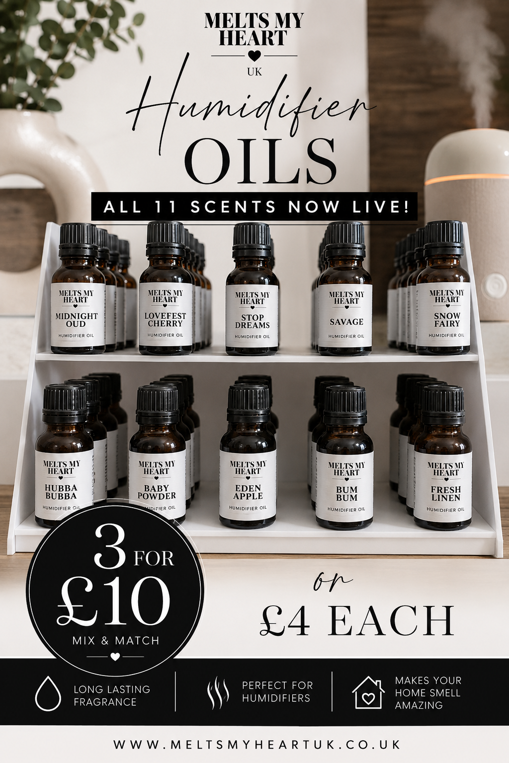 HUMIDIFIER FRAGRANCE diffuser oils - Meltsmyheartuk