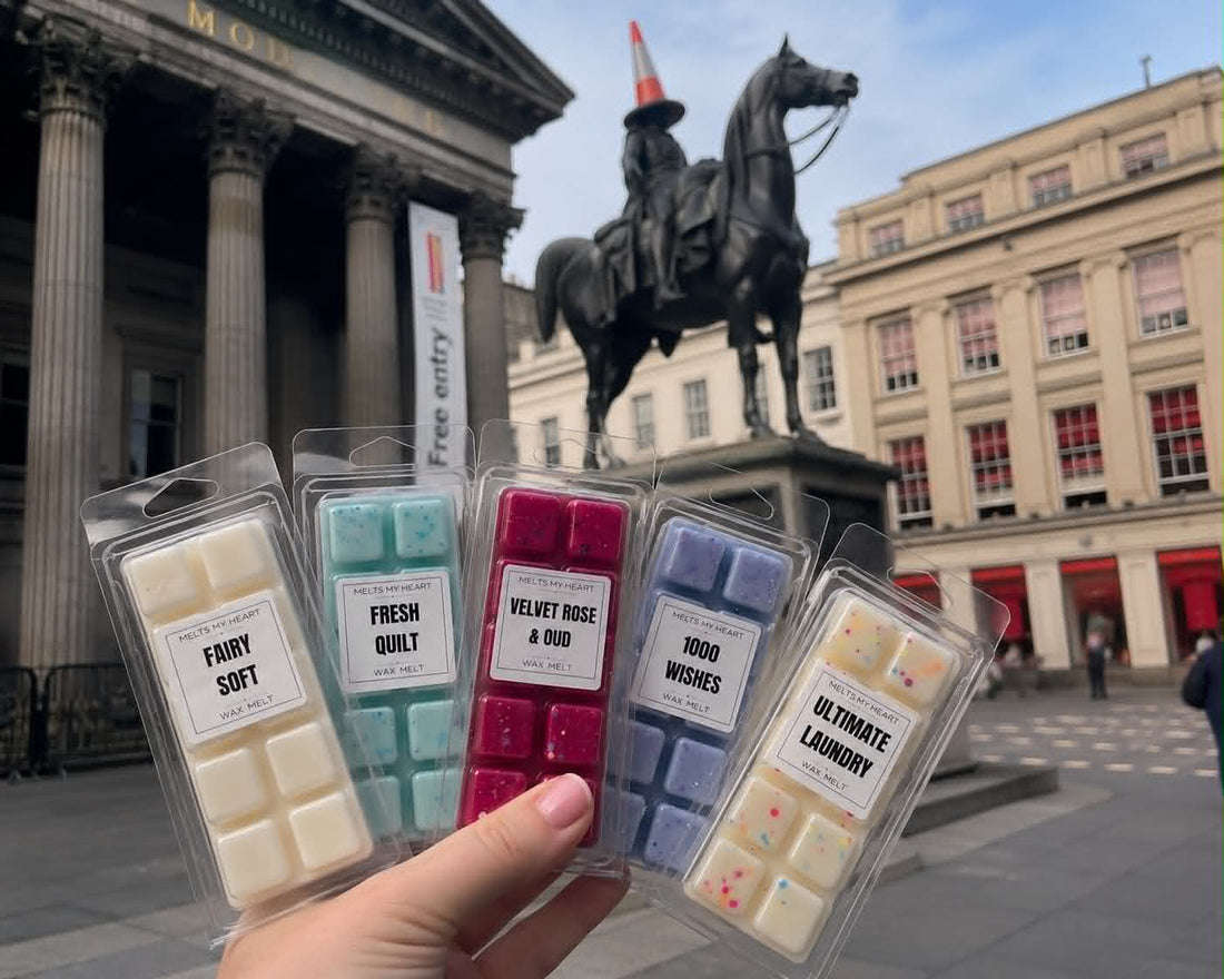 Strong scented wax melts handmade in Glasgow by Melts My Heart UK * Luxury wax melts Glasgow * Handmade home fragrance Scotland * Pink wax melts handmade in Glasgow