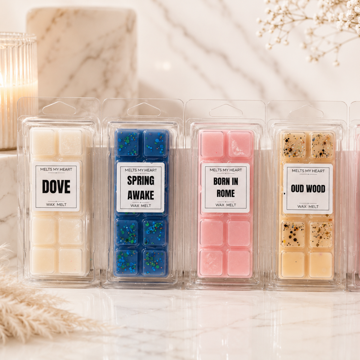 Luxury Soy Wax Melts UK – Strong Long Lasting Scents - 
Meltsmyheartuk
dove wax melts
spring awake wax melt
born in rome wax melt
oud wood wax melt
baby lotion wax melt